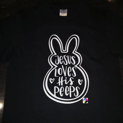 Jesus loves his peeps Kids Printed shirt (Faith Based)