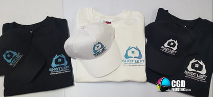 Custom Branded Shirt + FREE Cap – No Min Order | Small Business Promo
