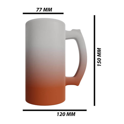 Custom Design Frosted Beer Sublimation Mug - Personalised 16oz Glass Beer Mugs (Frosted, Red, Blue, Orange & Green) | CGD Promotions SA