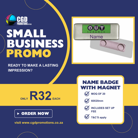 Name Badge with Magnet [SMALL BUSINESS PROMO]