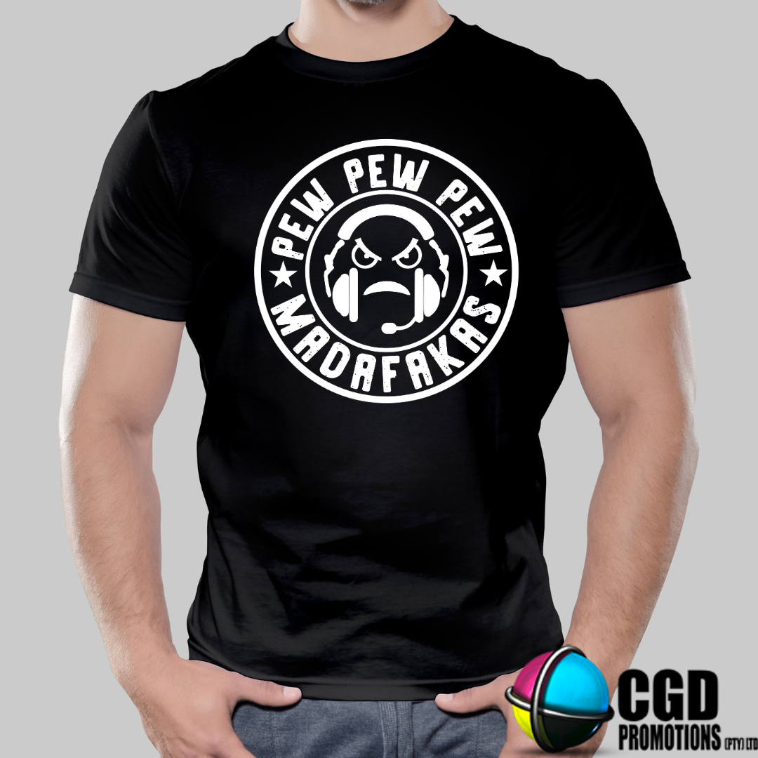 Pew Pew Pew Madafakas Adult Printed Gaming Shirt