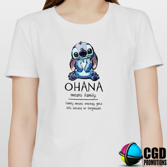 Ohana means Family Colour Adult & Kids Printed Family Matching Shirt Family means nobody gets left behind or forgotten