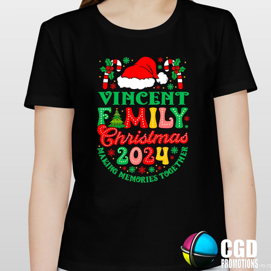 Santa Family Christmas [Year] Matching Shirts for the Whole Family- Matching Unisex, Ladies Fitted & Kids