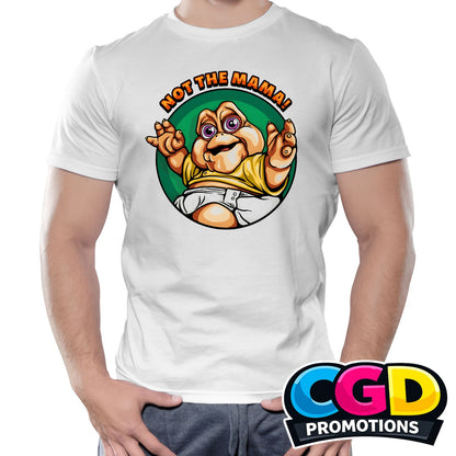 Not Your Mama printed T-shirt featuring a bold funny slogan graphic design