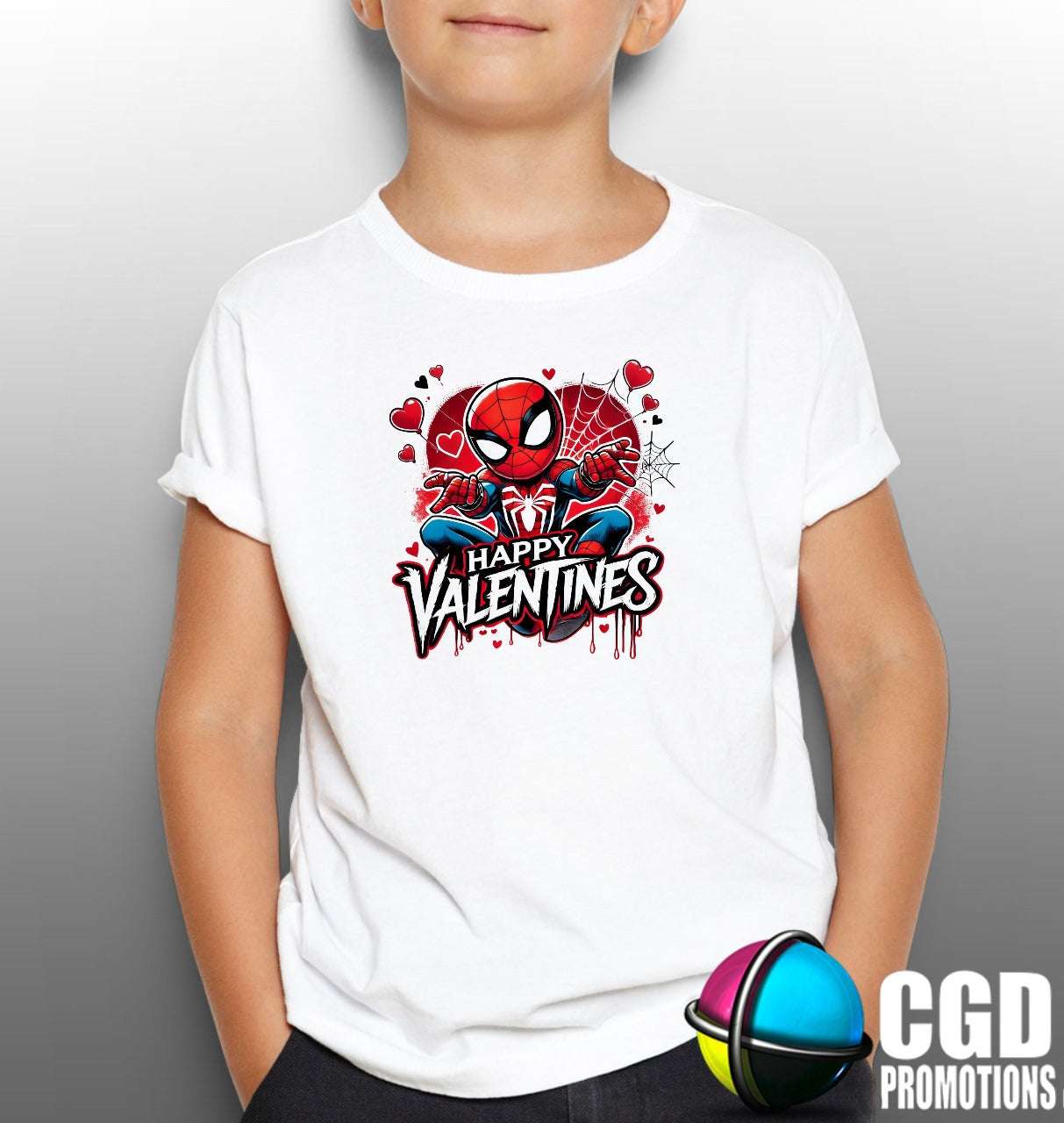 Spidey Happy Valentines Day Shirt - Kids Valentines Day Printed Shirt with red heart boys valentine shirt
