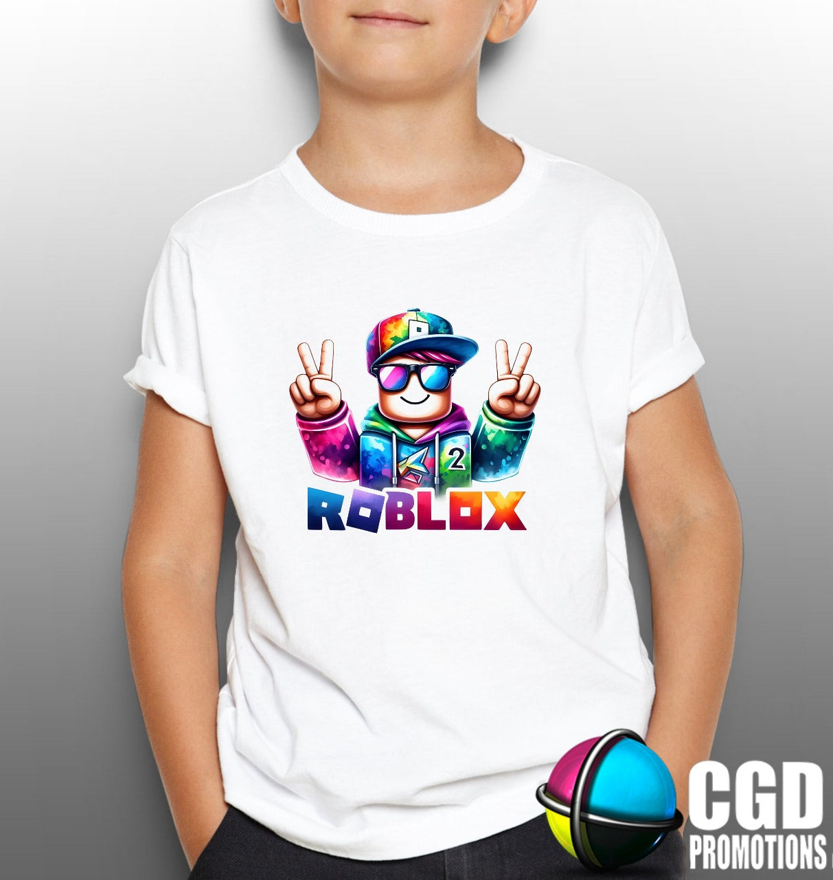 Colourful Peace Roblox Kids Printed Gaming Shirt