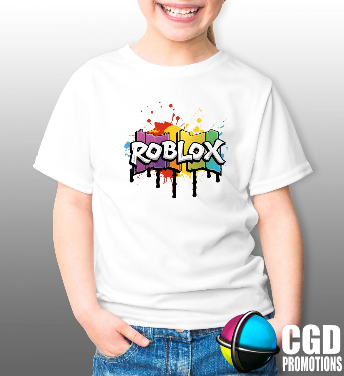 Colourful Roblox Logo Kids Printed Gaming Shirt