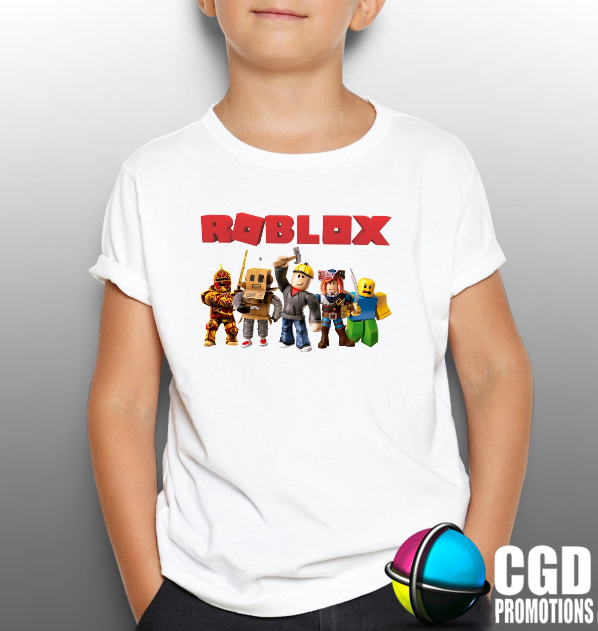 Roblox Logo Character Kids Printed Gaming Shirt