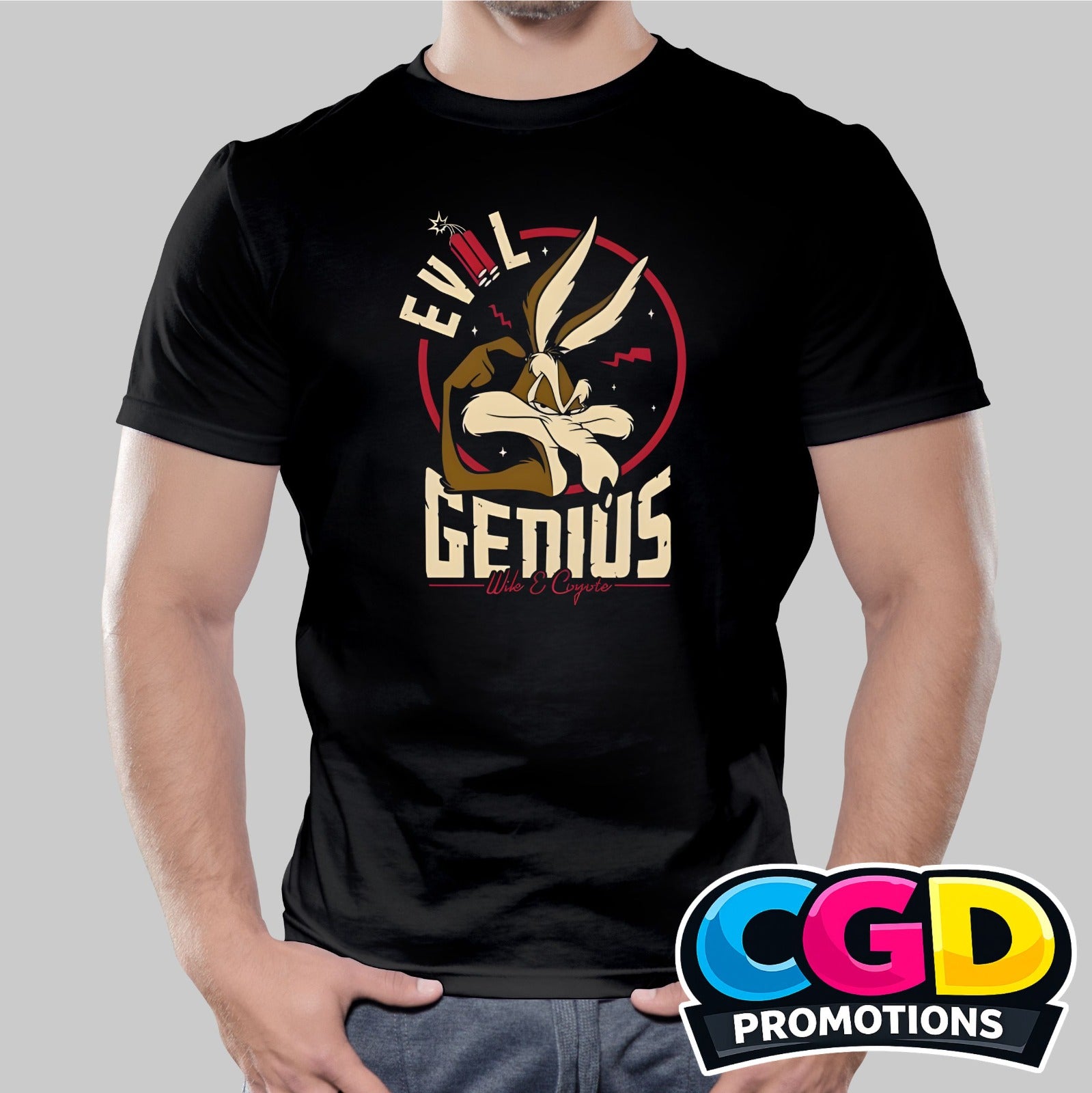 Evil Genius Speedrunner printed T-shirt with gaming-inspired design for kids and adults.