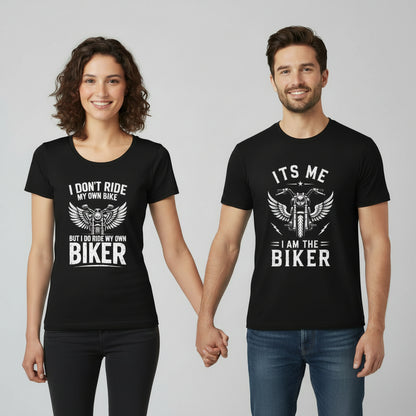 Biker Couple Printed Shirts | Matching Motorcycle Couple T-Shirts