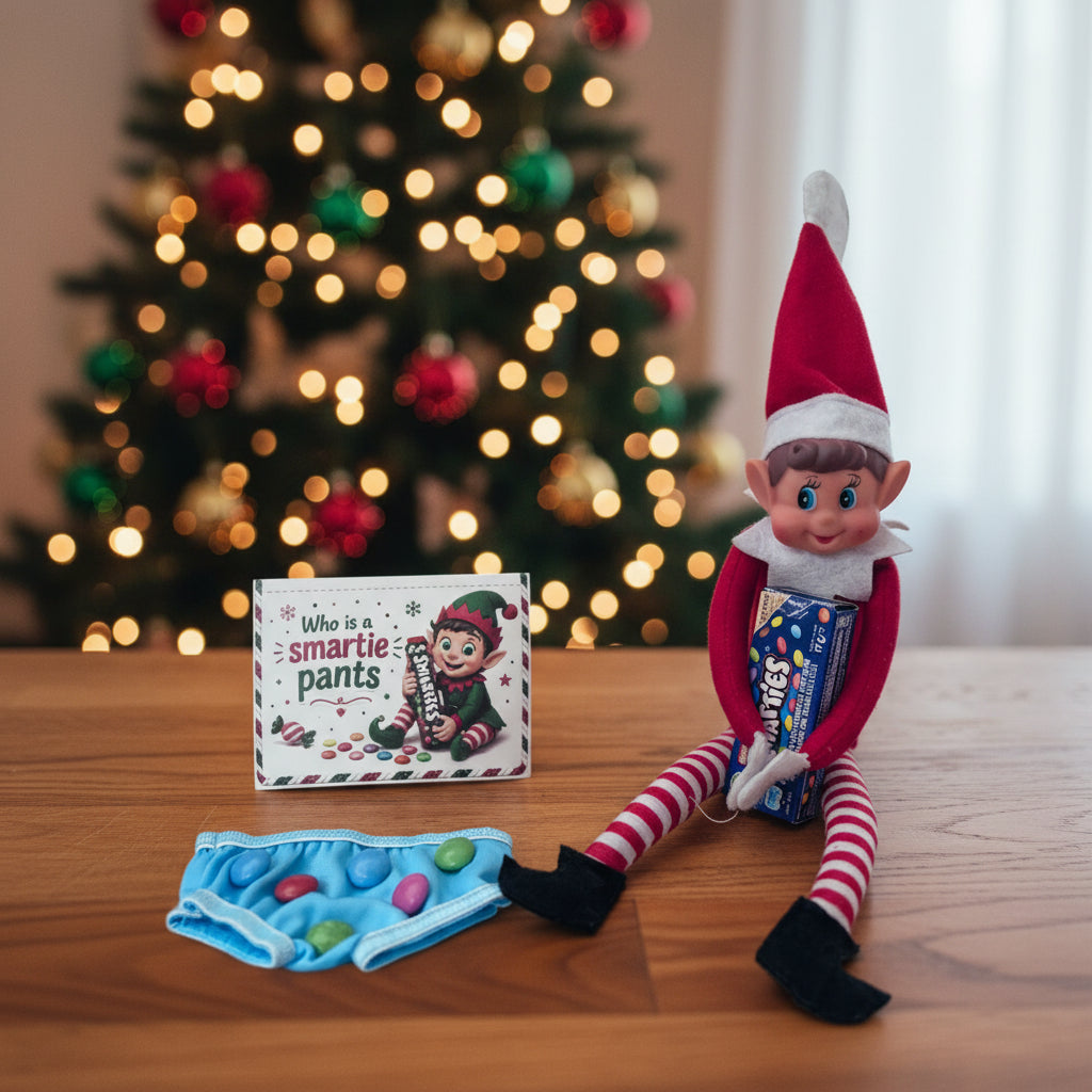 Elf on the Shelf activity box filled with 24 days of Christmas activities and festive surprises