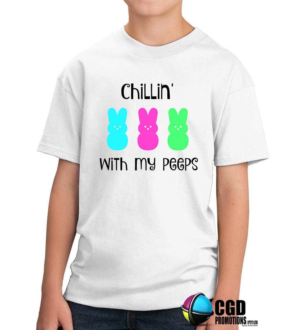 Chilling with my peeps kids Printed Shirt