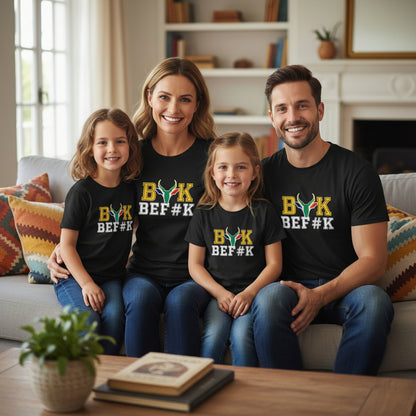 Matching family Bokbefok Heritage shirts for Heritage Day and rugby celebrations South Africa