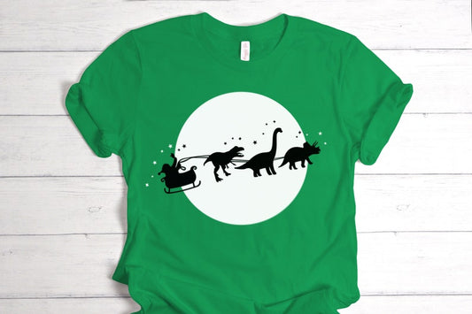 Dinosaur Christmas Kids Printed Shirt