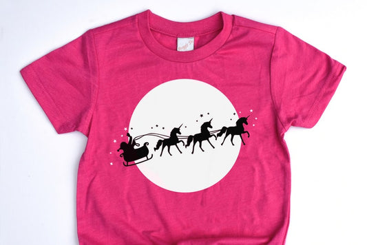 Unicorn Christmas Kids Printed Shirt