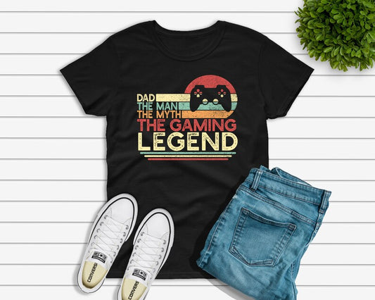 Dad The Man The Myth The Gaming Legend Multicoloured Gaming Mens Printed Shirt Father's day Shirt Gifts for Him (Copy)