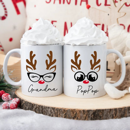 Christmas Reinder Mugs – Personalized Reindeer Faces