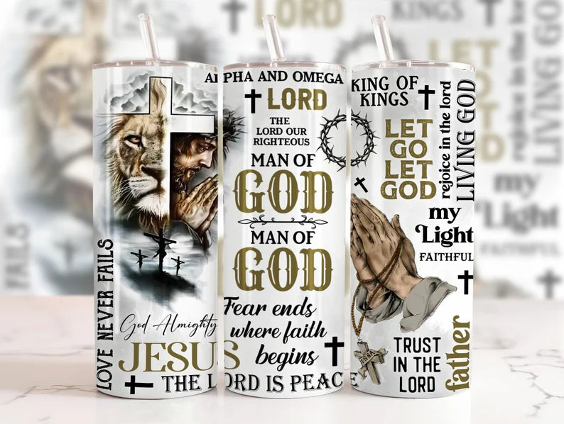 Man of God Tumbler – Christian Father's Day Gift for Dad | Faith-Based Gift