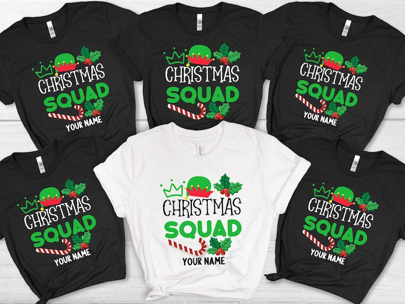 Elf-Themed Christmas Squad Matching Shirts for the Whole Family- Matching Unisex, Ladies Fitted & Kids (Copy)